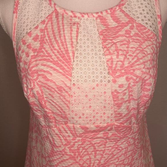 Lily Pulitzer cut out Kaylee Hubba Bubba sea cups lace trim shift dress size 10 - Picture 2 of 9